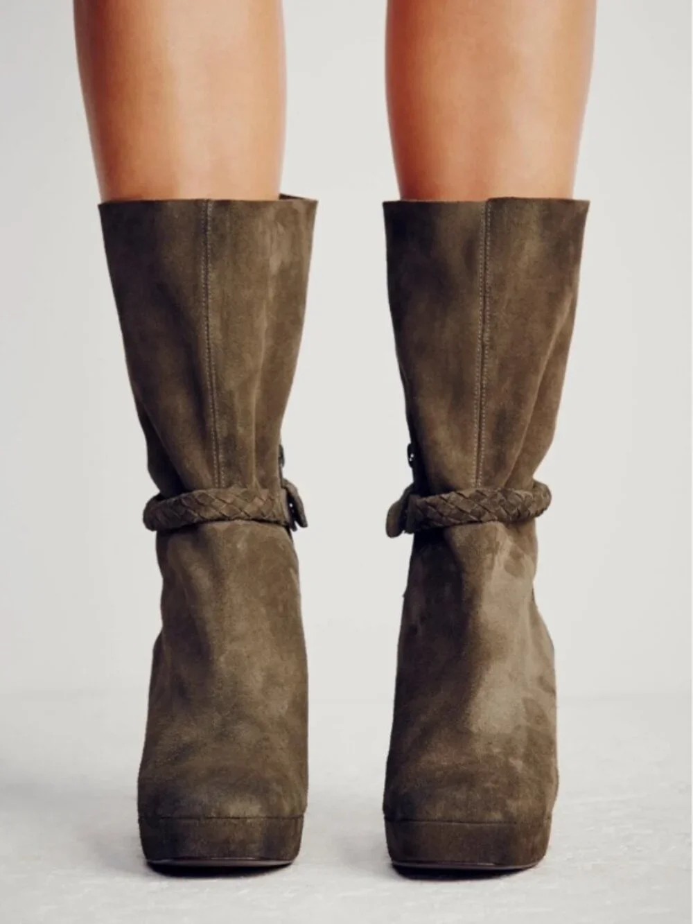 New Free People Iris Suede Mid Boots Size 11 MSRP: $298